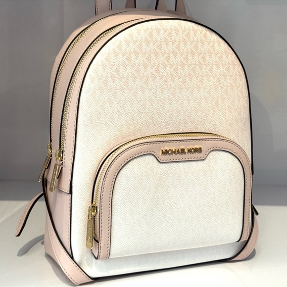 Michael Kors Jaycee Medium Ombré Signature Logo Backpack Powder Blush Multi - Picture 2 of 9